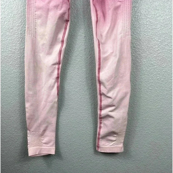 GYMSHARK Women’s M Pink Ombré Seamless High Rise Compression Leggings Pants - Picture 3 of 10